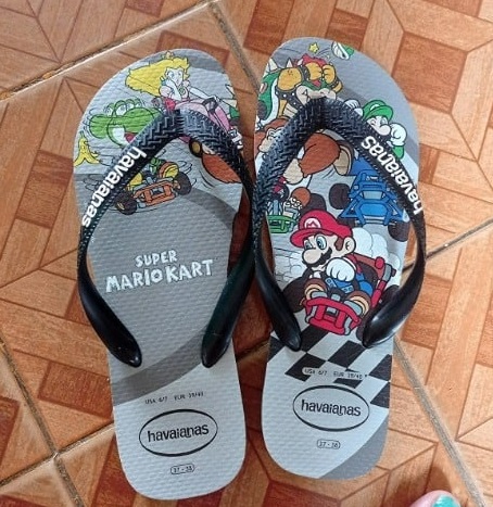 Chinelo Mario Bros, Havaianas, Adulto Unissex
