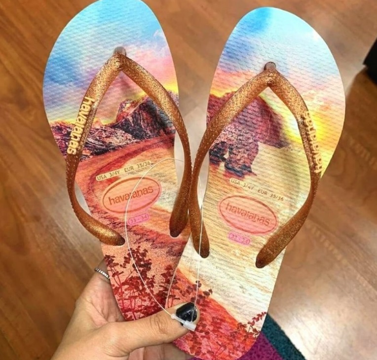 Chinelo Slim Paisage, Havaianas, Feminino