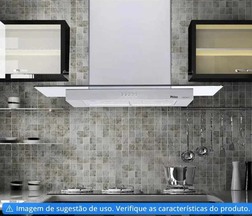 Coifa de Parede Philco 90cm 6 Bocas – 3 Velocidades PCO90I Flat