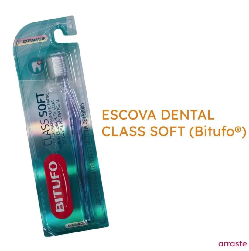Escova de Dente Bitufo Class Soft Extramacia com 1 protetor de cerdas, Bitufo