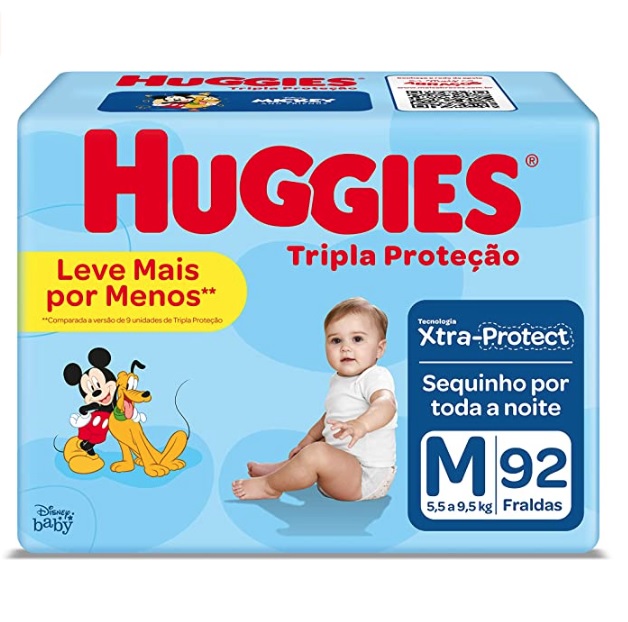 Fralda Huggies Tripla Proteção M – 92 Fraldas