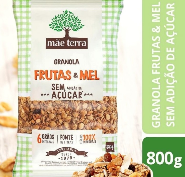 Granola Mãe Terra Frutas e Mel Sem açúcar 800g