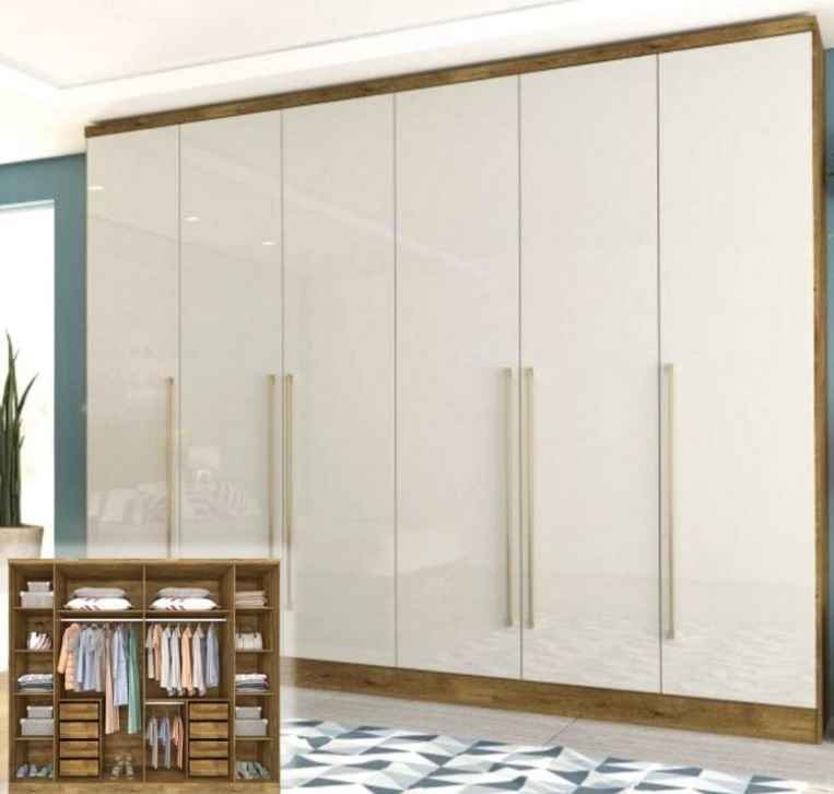 Guarda Roupa Casal 6 Portas 8 Gavetas Sevilla