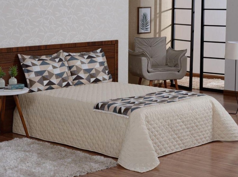 Jogo De Cama Cobre Leito Valência Avelã Casal 4 Peças