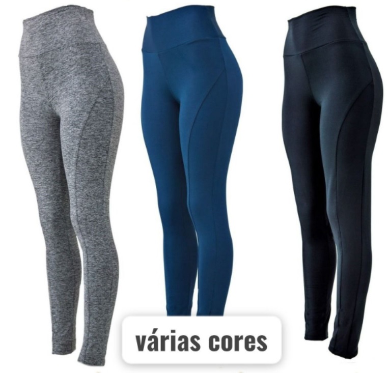 KIT 3 Leggings Montaria Suplex Cós Alto