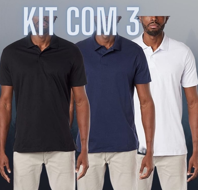 Kit 3 Camisas Polo Masculina A
