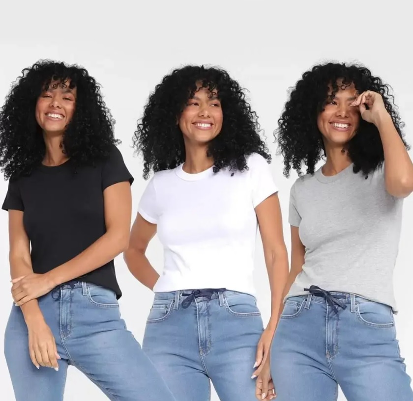 Kit Camiseta Hering Básica Feminina 3 Peças