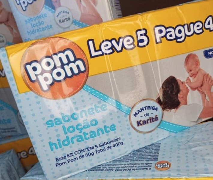 Kit Sabonete Pom Pom Hidratante 80g Leve 5 Pague 4, Pom Pom, Laranja
