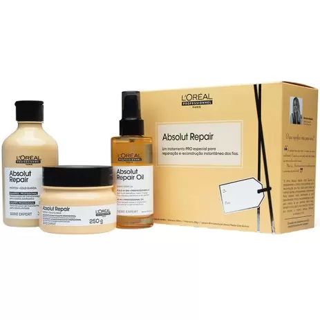 LOréal Professionnel Absolut Repair Trio Kit – Shampoo + Máscara + Óleo – L’Oréal Professionnel