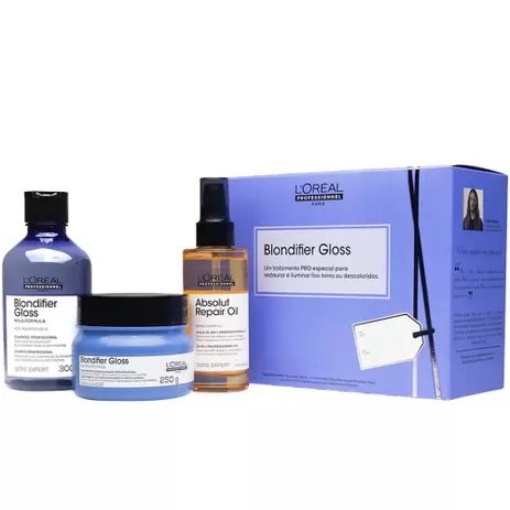 LOréal Professionnel Blondifier Trio Kit – Shampoo + Máscara + Óleo – L’Oréal Professionnel