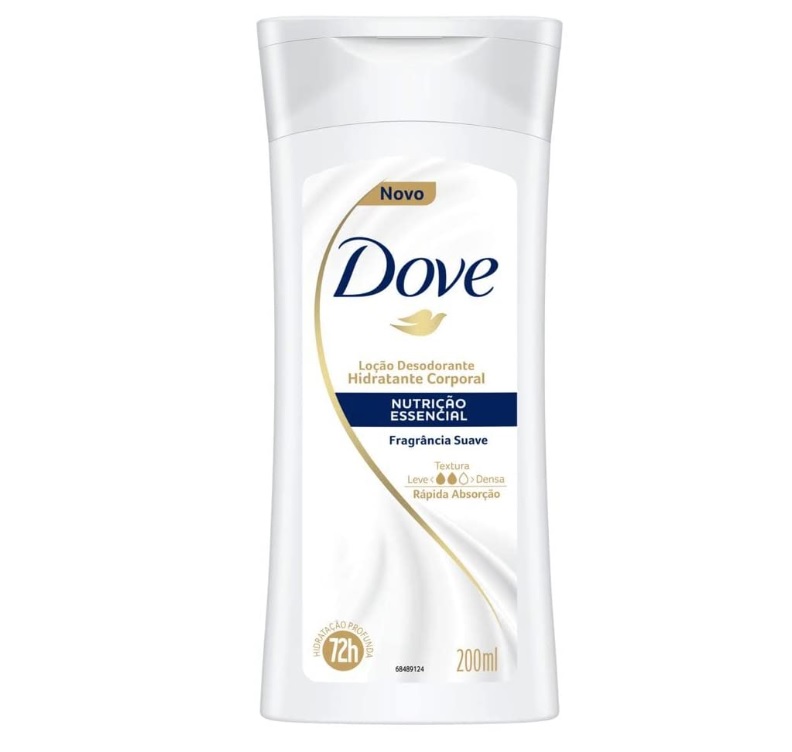 Loção Desodorante Hidratante Corporal Nutrição Essencial Suave Dove Frasco 200ml, Dove (A embalagem pode variar)