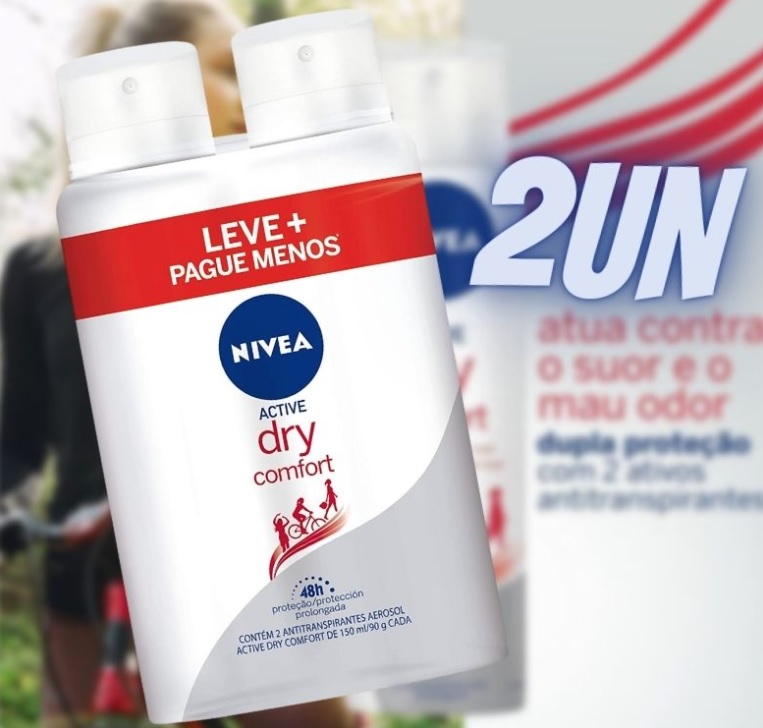 NIVEA Kit Desodorante Aerossol Dry Comfort Feminino 150Ml – 2 Unidades, pacote de 2
