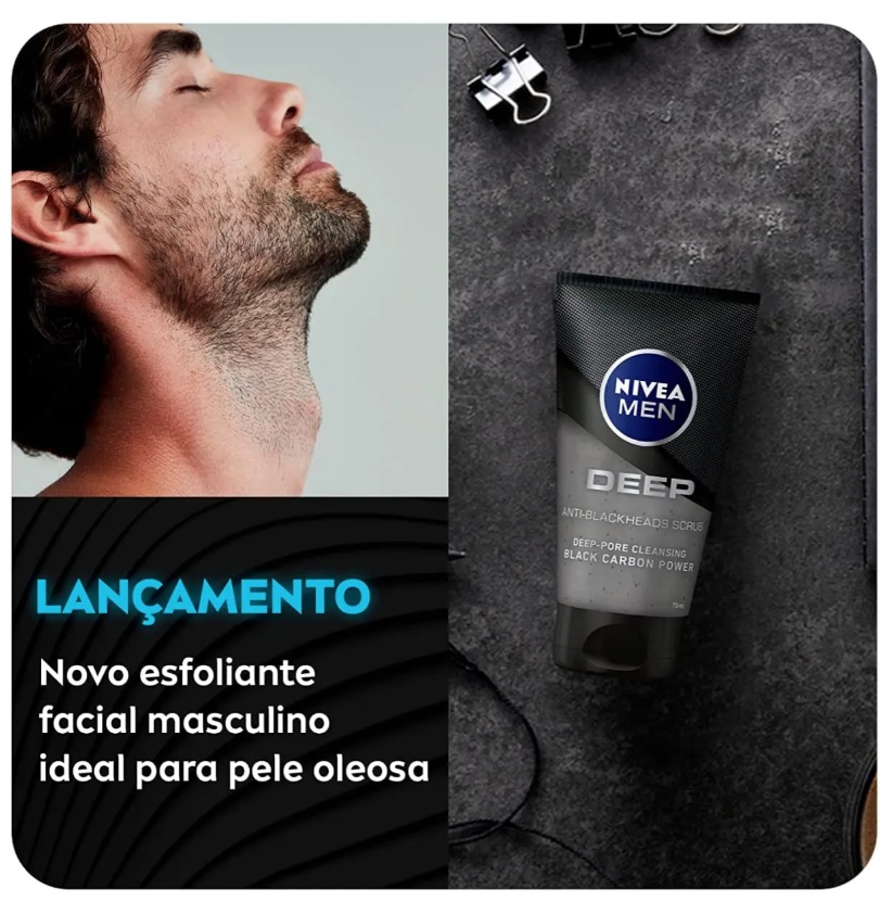 NIVEA Men Deep Esfoliante Facial Masculino 75Ml