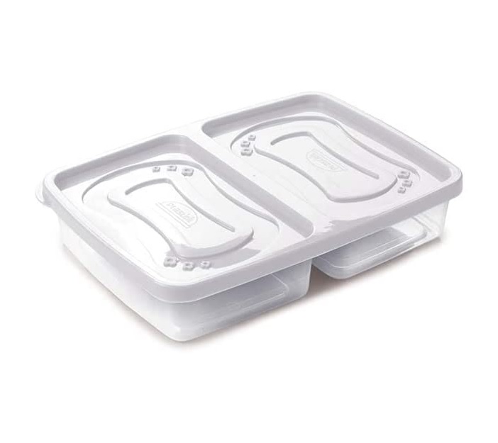 Pote Retangular com 2 Divisórias Plasútil Branco 1.1L