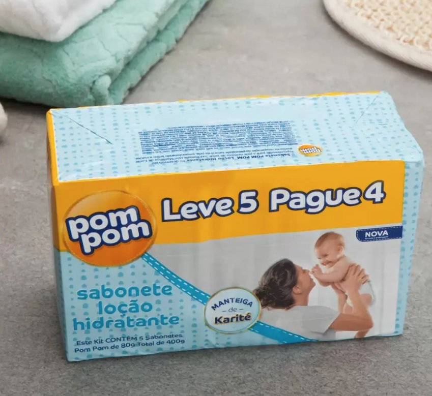 Sabonete Infantil Pom Pom Hidratante 80gr – 5 Unidades
