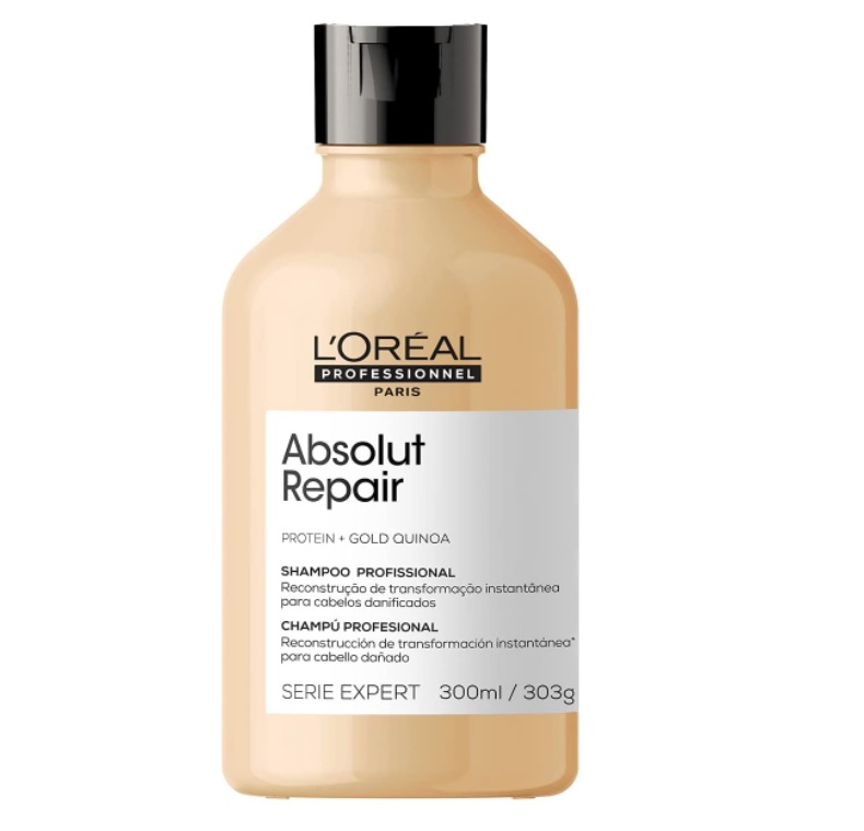 Shampoo Reparador Absolut Repair Gold Quinoa Serie Expert 300 Ml, L´Oreal Professionnel Paris