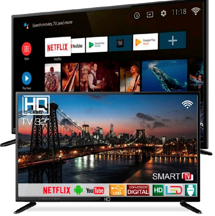 TV LED 32 HD hq HQSTV32NP Netflix Youtube 2 hdmi 2 USB Wi-Fi