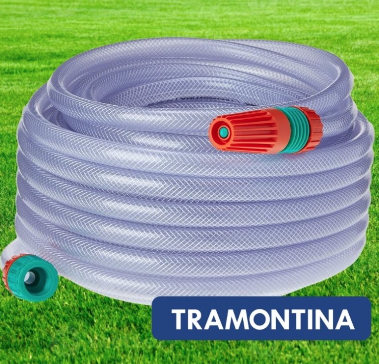 Tramontina Mangueira Flex Para Jardim, 25 M, Com Engates Rosqueados E Esguicho
