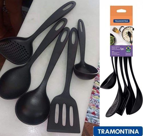 Jogo de Utensílios Tramontina Ability em Nylon Preto 05 Peças