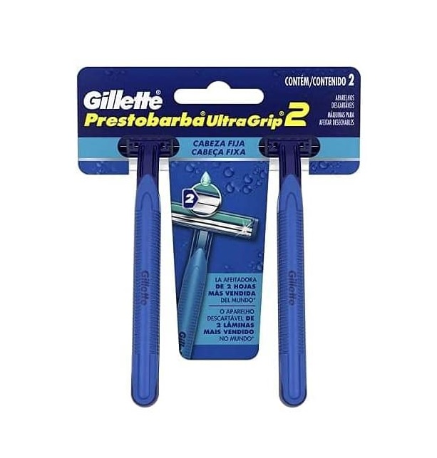 Aparelho Barbear Ultragrip Fixo, 2 Unidades, Gillette Prestobarba