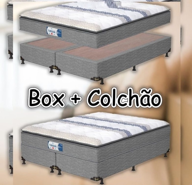 Cama Box Casal (Box + Colchão) Probel Mola – 64cm de Altura Turquia