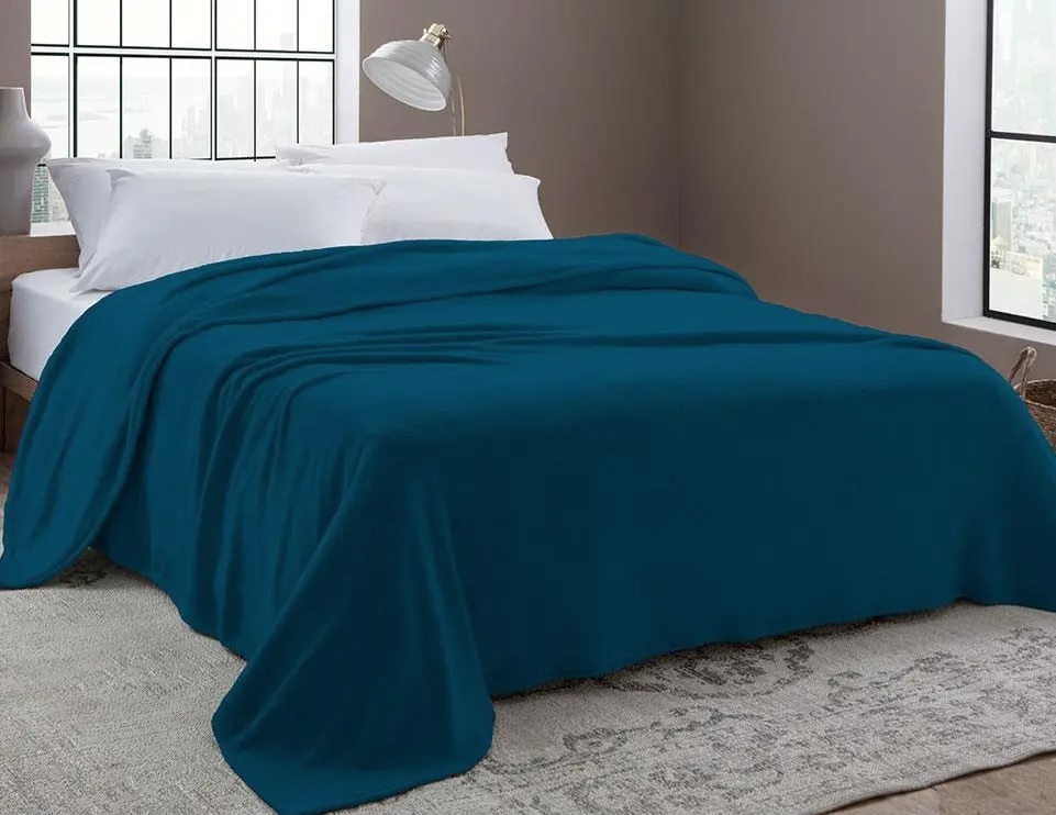 Cobertor Casal Camesa em Microfibra – Verde Petróleo