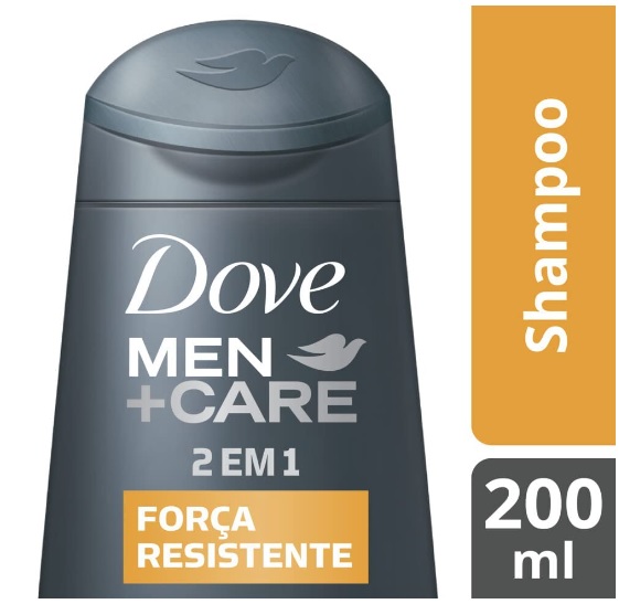Dove Shampoo Cafeína Fortificante e Cálcio Men+Care Força Resistente 200ml, Branco