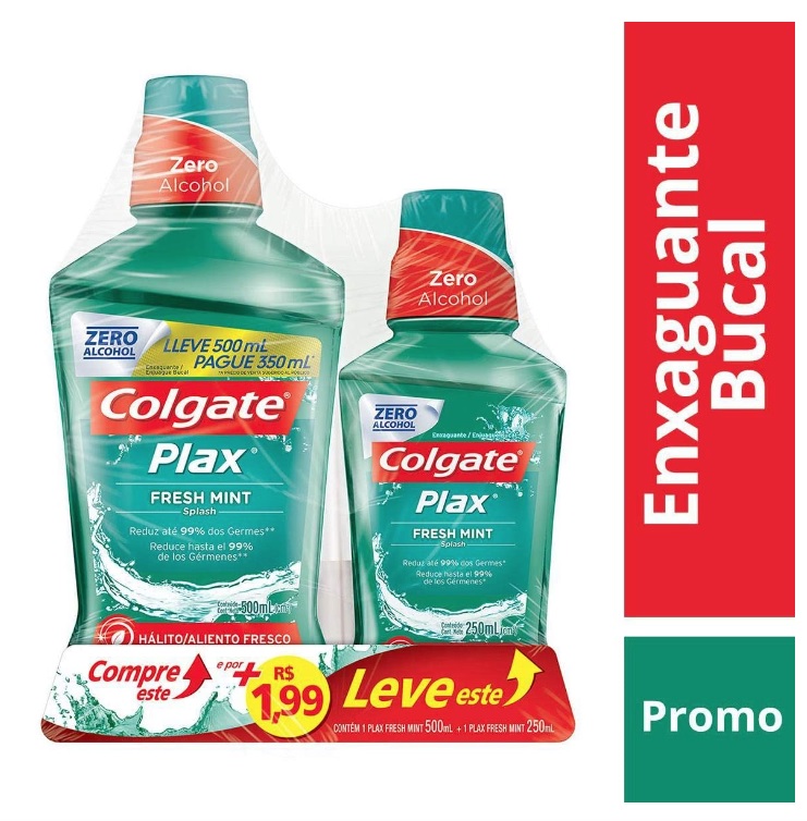 Enxaguante Bucal Colgate Plax Fresh Mint 500ml – Colgate Plax IceFusion 250ml