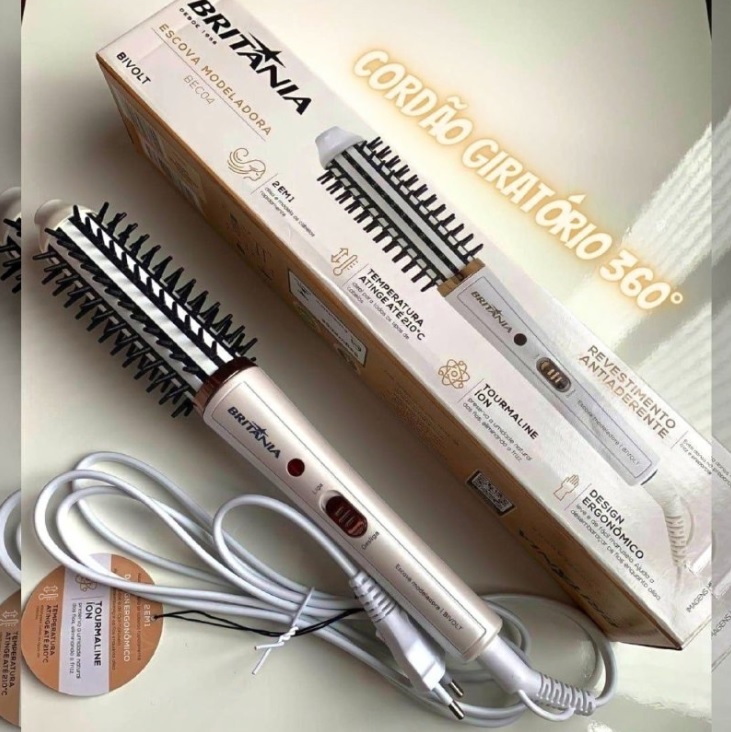 Escova Modeladora Britânia BEC04 – Turmalina com Íons 60W 1 Velocidade