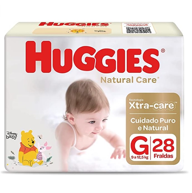 Fralda Huggies NATURAL CARE (P 36un./M 32un./G 28un./XG 24un./XXG 24un.)