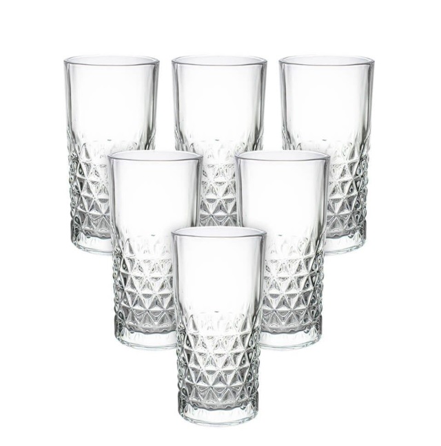 Jogo de Copos de Vidro 350ml 6 peças Geometric – Casambiente
