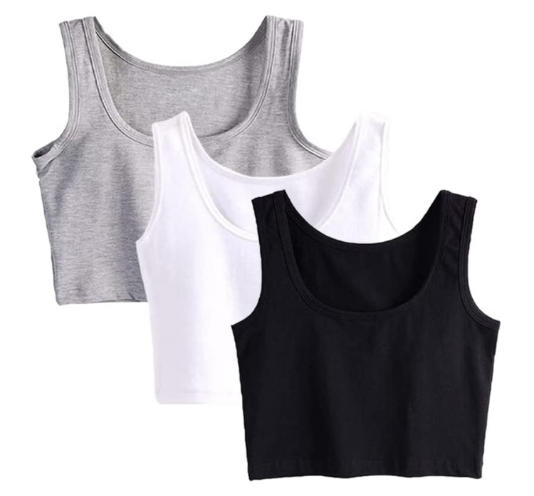 Kit 3 Blusas Cropped Blusinha Feminina Tshirt Regata Basic Fashion