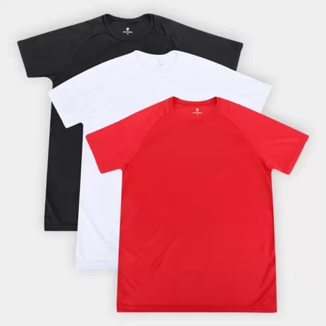 Kit Camiseta Gonew Básica Workout Masculina C/ 3 Peças