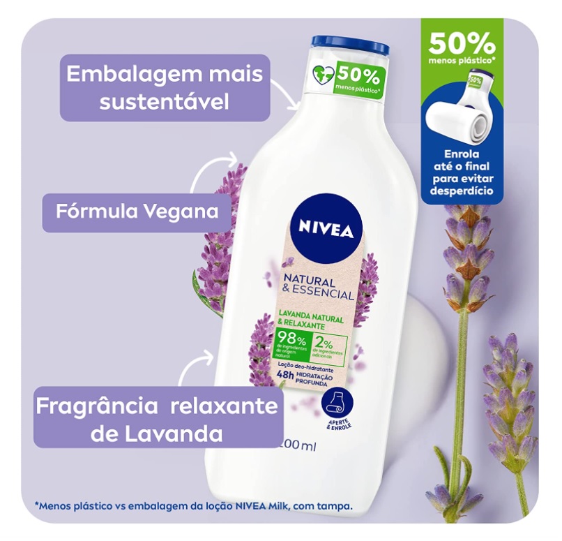 NIVEA Hidratante Corporal Natural&Essencial Lavanda Relaxante 200ml, Nivea