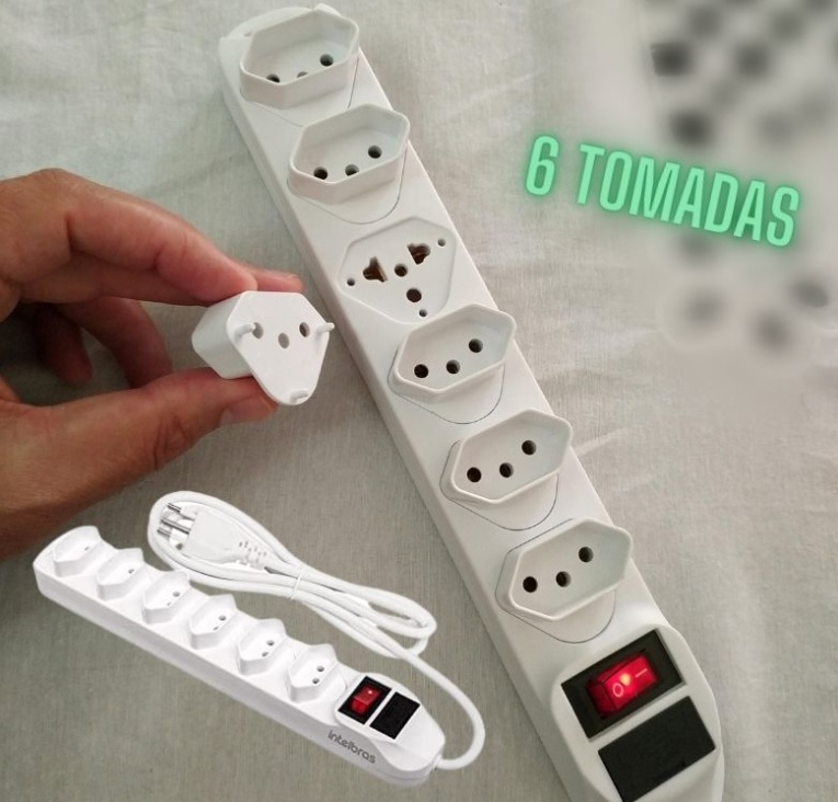 Protetor Eletrônico Intelbras com 6 tomadas EPE 1006, Branco
