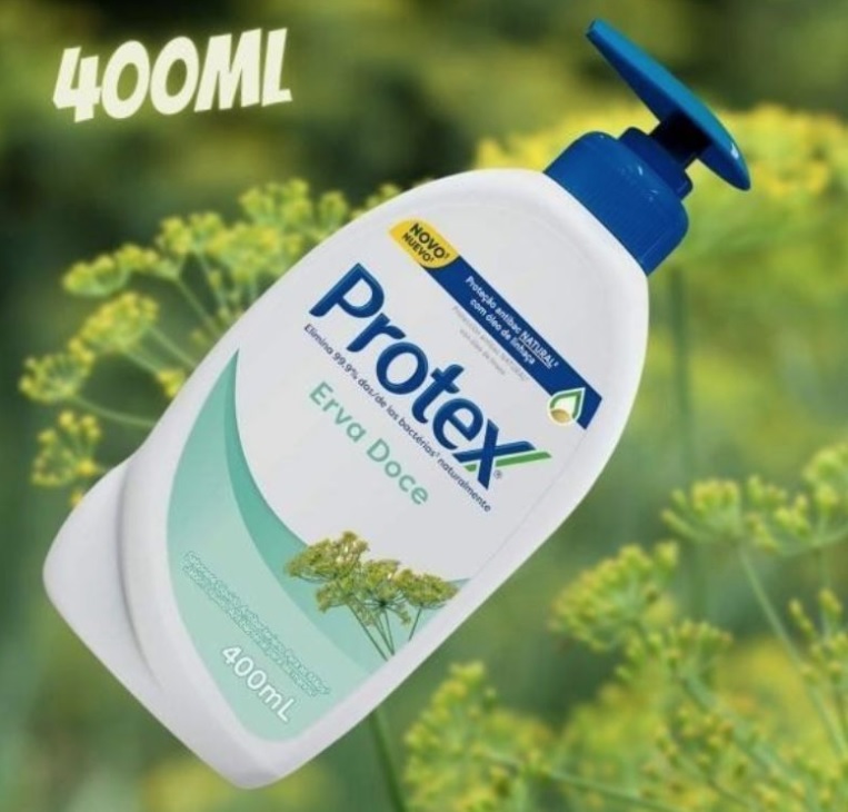 Sabonete Líquido Antibacteriano para as Mãos Protex Erva Doce 400ml