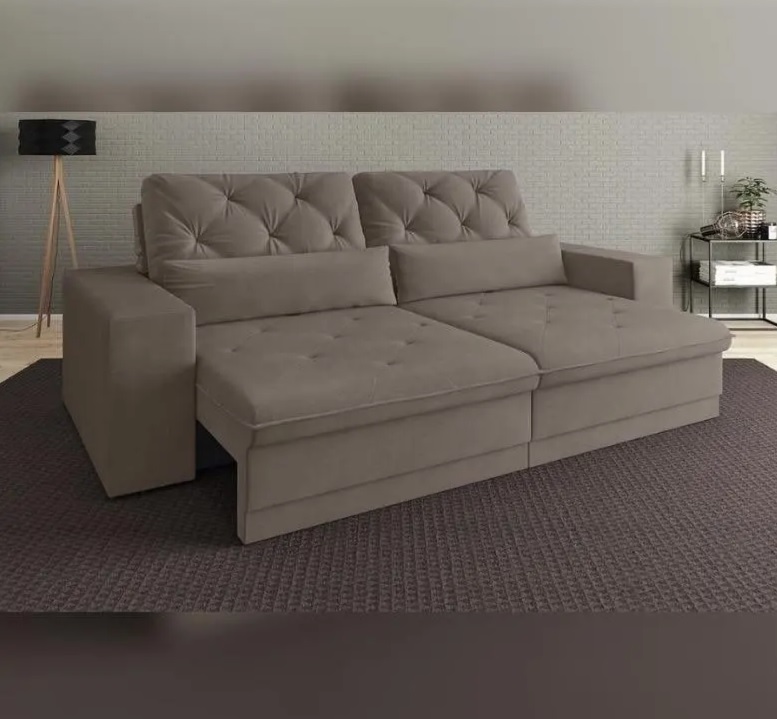 Sofá 5 Lugares Net Royale Assento Retrátil e Reclinável 2,50m (L)