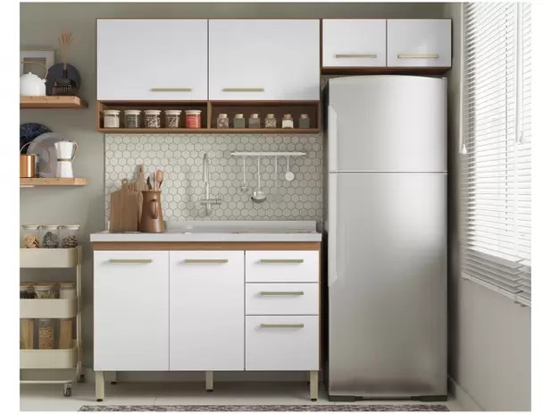 Cozinha Compacta Demóbile Dama Miss com Balcão – 7 Portas 2 Gavetas