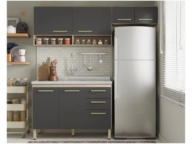 Cozinha Compacta Demóbile Dama Miss com Balcão – 7 Portas 2 Gavetas