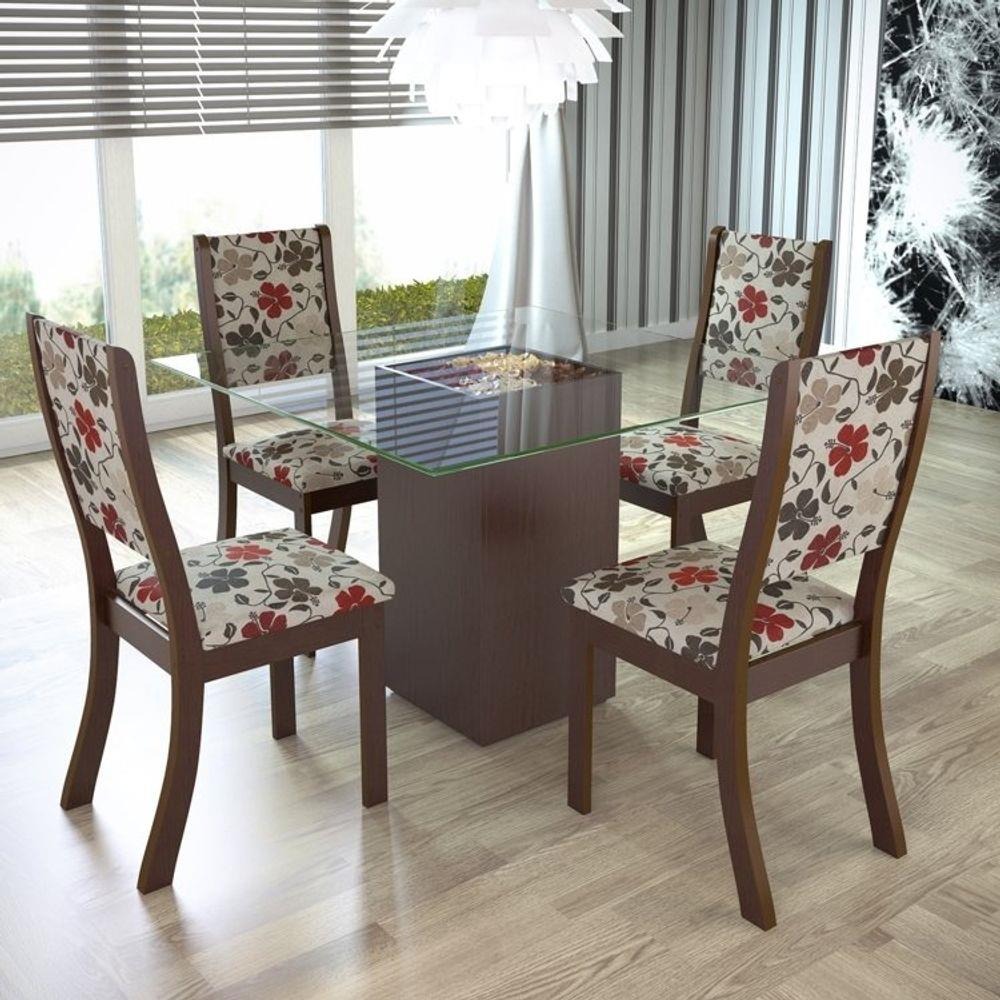 Mesa de Jantar com 4 Cadeiras Viero Via