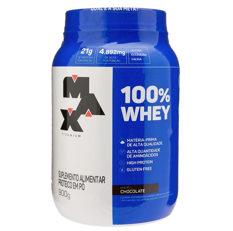 100% Whey – 900G Chocolate – Max Titanium, Max Titanium