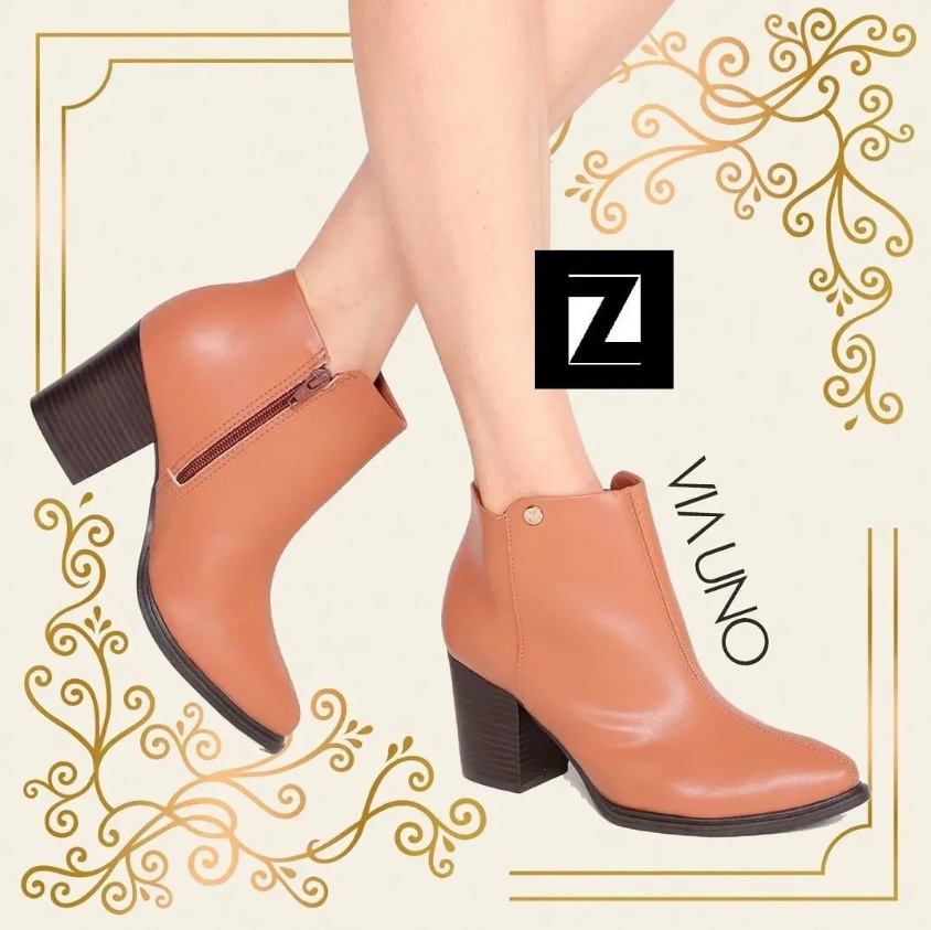Bota Cano Curto Via Uno Mestiço Feminina