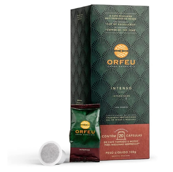 Cápsulas de Café Orfeu Intenso, Compatível com Nespresso, Contém 20 unidades