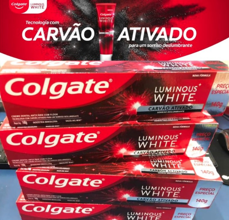 Creme Dental para Clareamento Colgate Luminous White Carvão Ativado 140g Preço especial