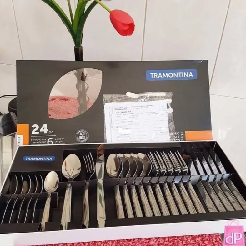 Jogo de Talheres 24 Peças Tramontina Búzios 23799071 Inox