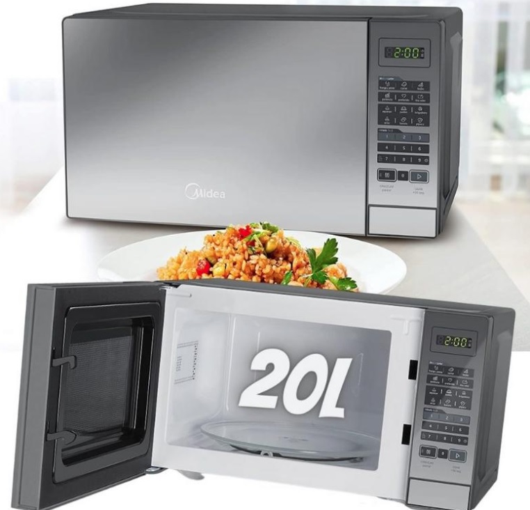 Forno Micro-ondas 20L Prata Espelhado Midea 127V MRAE21