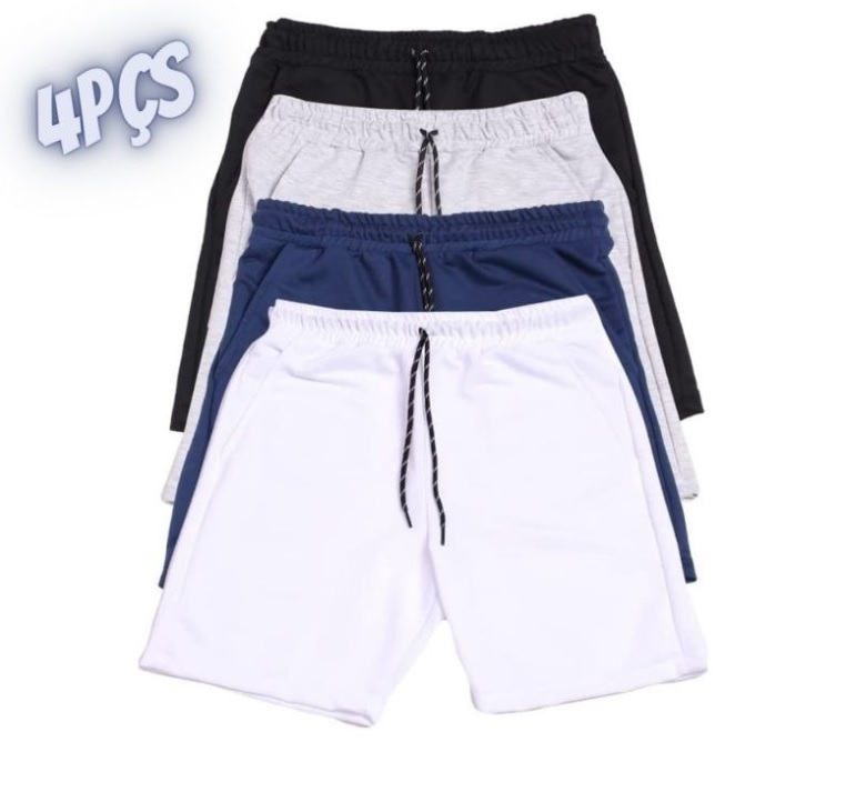 Kit 4 Bermudas Masculina Short Moletinho Moletom Rony Versátil