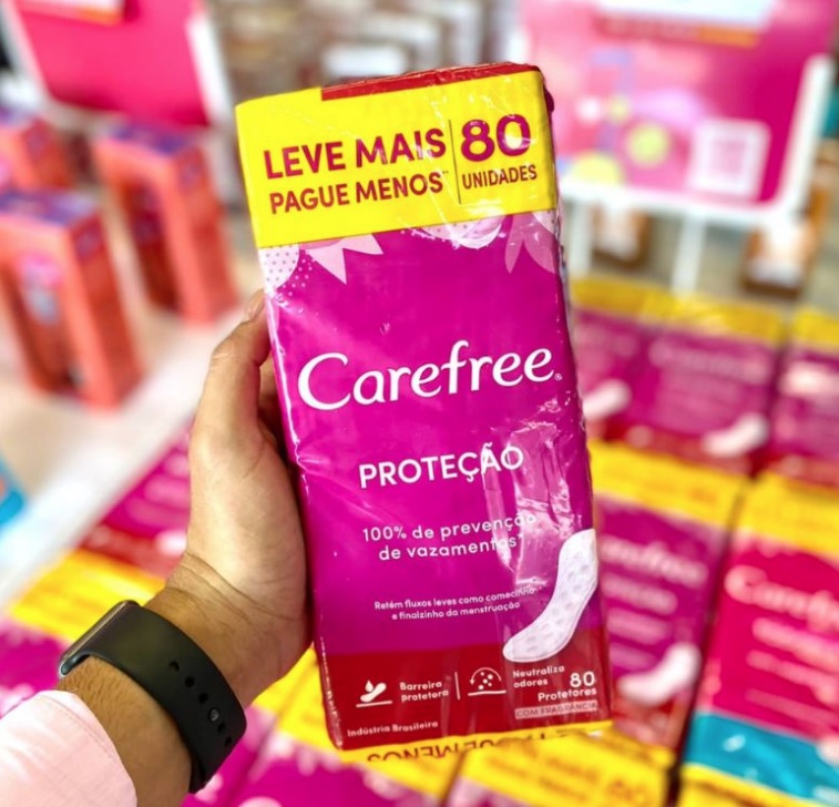 Protetor Diário Proteção com Perfume, Leve 80 Pague 60, Carefree, 80 Unidades