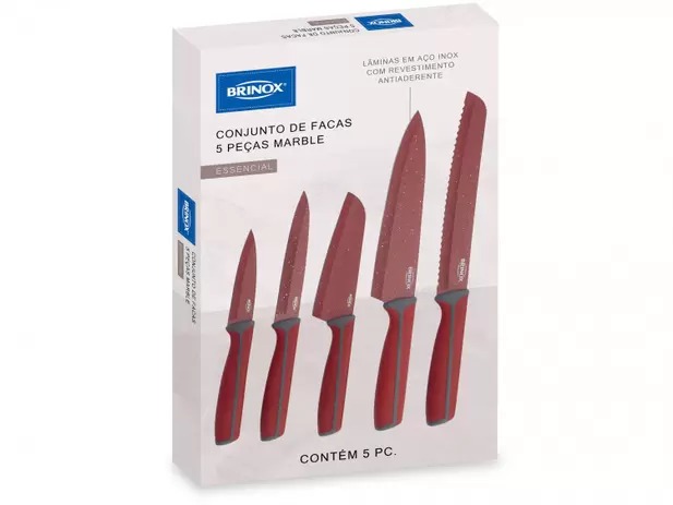Jogo de Facas Brinox Inox Essencial – 5 Peças