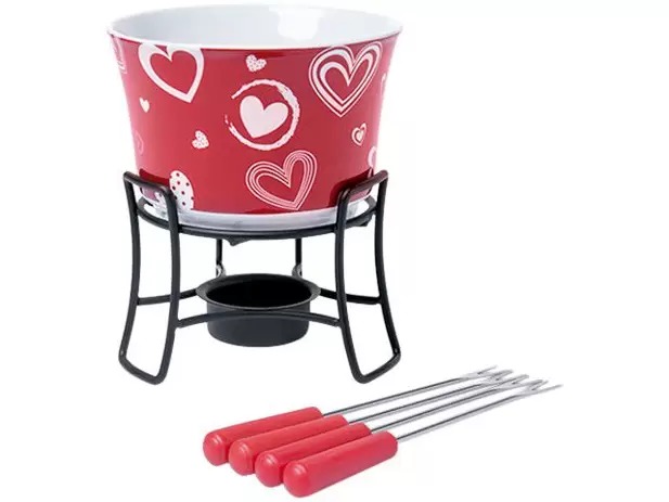 Aparelho de Fondue Cerâmica Brinox Vermelho – 6 Peças 1256/104